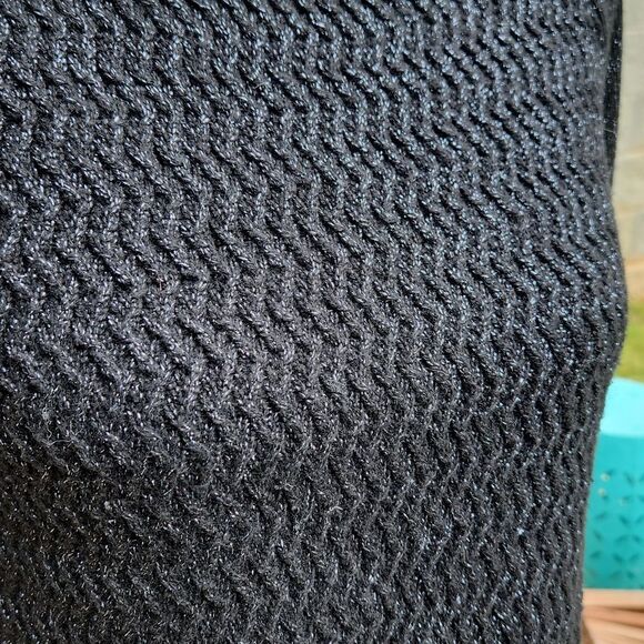 LOFT long sleeve‎ black shimmer sweater Medium - Picture 3 of 9